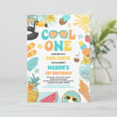 1熱帯クール夏ビーチ1st誕生日パーティー 招待状 (スタンド正面)