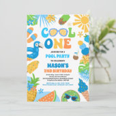 1熱帯クール夏ビーチ1st誕生日パーティー 招待状 (スタンド正面)