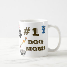 #1犬のおもちゃグラフィックコーヒーマグを持つ犬のママ コーヒーマグカップ