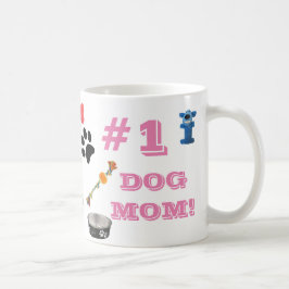 #1犬のおもちゃグラフィックコーヒーマグを持つ犬のママ コーヒーマグカップ