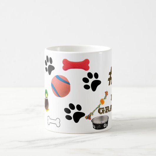 #1犬のおもちゃグラフィックコーヒーマグ付き犬のおばあちゃん コーヒーマグカップ (中央)
