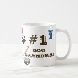 #1犬のおもちゃグラフィックコーヒーマグ付き犬のおばあちゃん コーヒーマグカップ