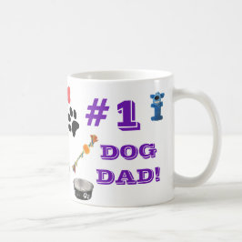 #1犬のおもちゃグラフィックコーヒーマグ付き犬パパ コーヒーマグカップ