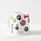 #1犬のおもちゃグラフィックコーヒーマグ付き犬パパ コーヒーマグカップ (正面左)