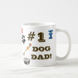 #1犬のおもちゃグラフィックコーヒーマグ付き犬パパ コーヒーマグカップ