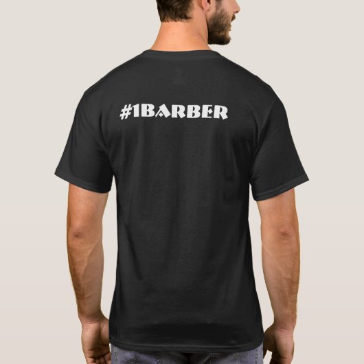 #1理容師の用具の人の黒いTシャツ Tシャツ (裏面)