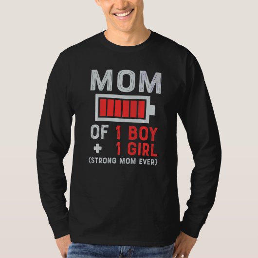 1男の子の母の日1娘または息子の母の日 Tシャツ (正面)