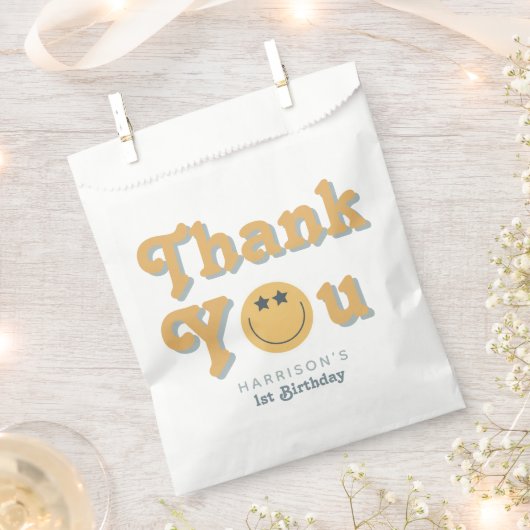 1男クール子可愛い1歳の誕生日ありがとう フェイバーバッグ (クリップ留めされた状態)