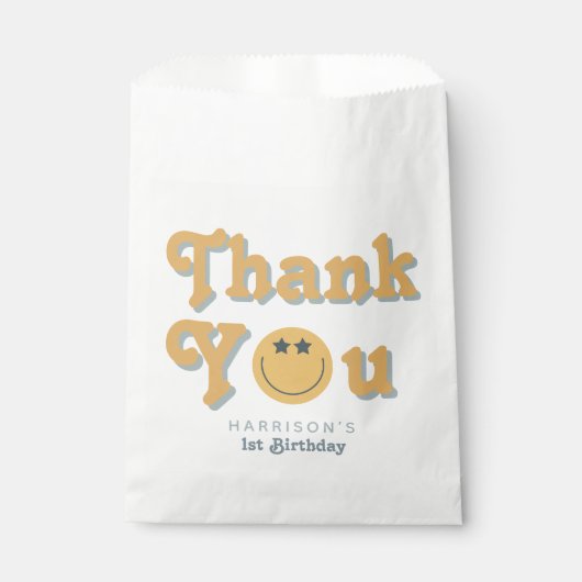 1男クール子可愛い1歳の誕生日ありがとう フェイバーバッグ (正面)