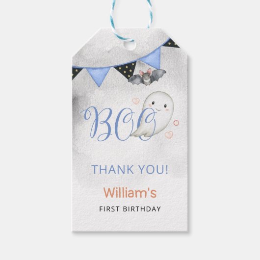 1男不気味子の最初の誕生日 ギフトタグ (正面)