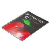 1番の先生 |赤いパーソナライズされたリンゴ ノートブック (左側)