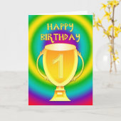 1番の誕生日カード カード (黄色い花)