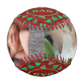 1番パパ | 息子と娘の写真クリスマスツリー 野球ボール (正面)