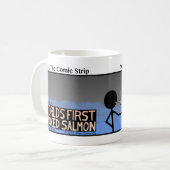1番目おもしろいのスモークサーモンのステックマンマグカップ – 110 コーヒーマグカップ (正面左)
