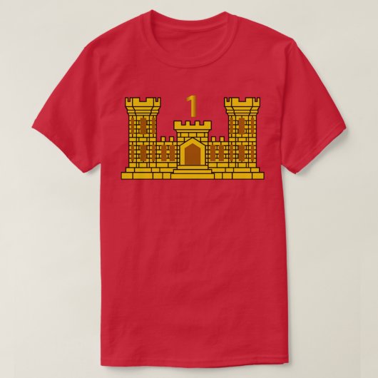 1番目のエンジニア大隊(数値をテキストに変換) Tシャツ (デザイン正面)
