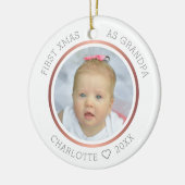 1番目のクリスマスはグランドパモダン2枚写真 セラミックオーナメント (左)