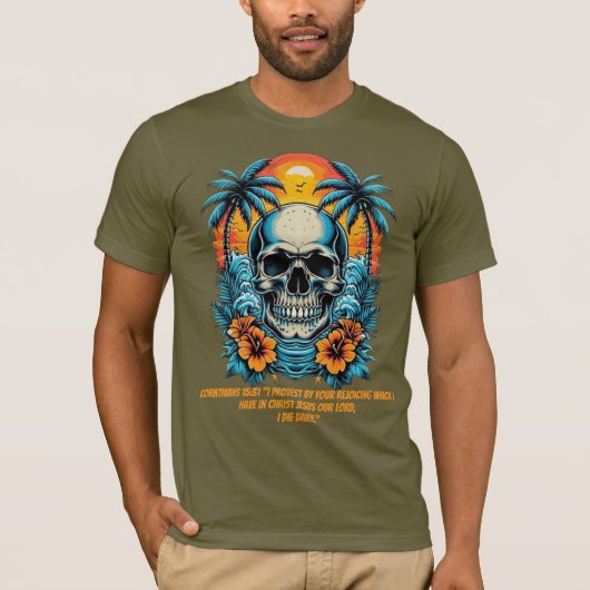1番目のコリント人で毎日死ぬ Tシャツ (正面)