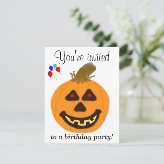 1番目のハロウィーンバースデーパーティ招待状の年齢 招待状 (スタンド正面)