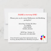 1番目のハロウィーンバースデーパーティ招待状の年齢 招待状 (裏面)
