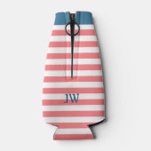 1番目のメイトいかり航海のオールストライプズパーソナライズされた ボトルクーラー (裏面)