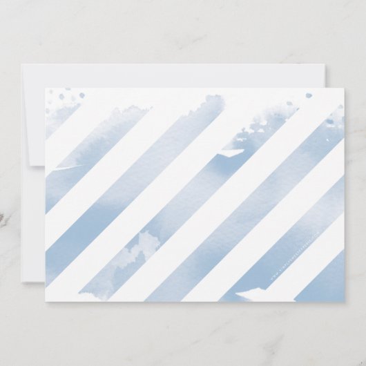 1番目の写真の誕生日パーティー招待状金ゴールドグリッターブルー 招待状 (裏面)