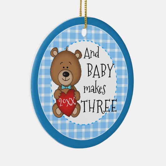 1番目の子新生児男の子の記念クリスマスギフト セラミックオーナメント (右)