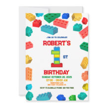 1番目の建物ブロック誕生日招待状、ブロック