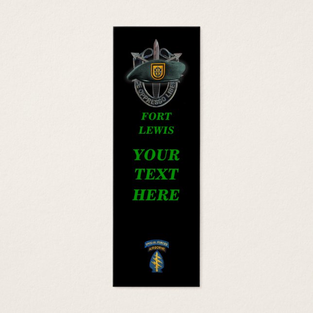 1番目の特殊部隊グリーンベレーグループbookmarks (正面)