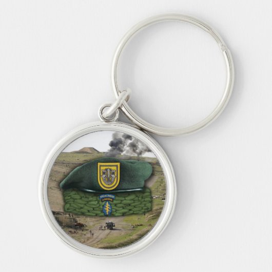 1番目の特殊部隊グリーンベレー退役軍人キーチェーン キーホルダー (正面)