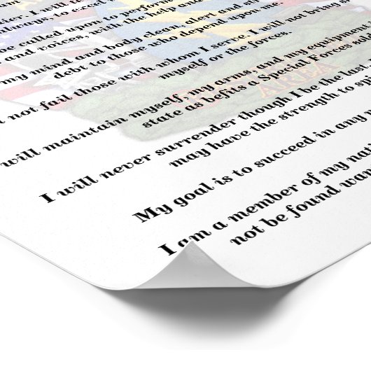 1番目の特殊部隊グループ退役軍人頂点の作成プリント ポスター (角)