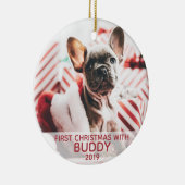 1番目の犬のクリスマスは、あなたの日は写真と一緒に毛皮 セラミックオーナメント (右)