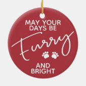 1番目の犬のクリスマスは、あなたの日は写真と一緒に毛皮 セラミックオーナメント (裏面)