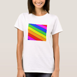 1番目の色の対角線ストライプの虹 Tシャツ