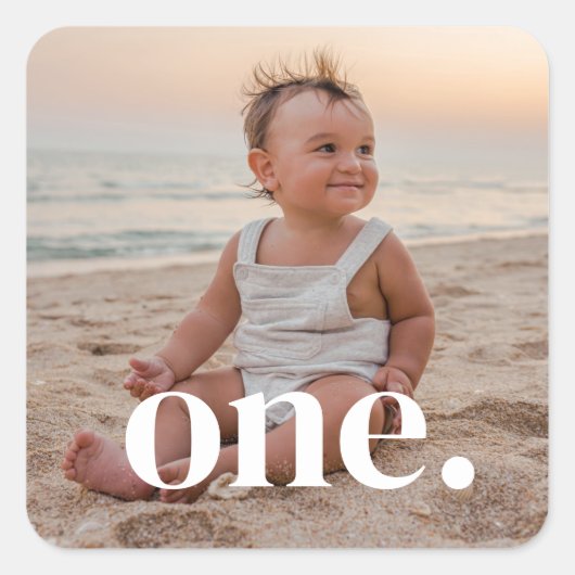 1番目の誕生日の写真 – 1 スクエアシール (正面)