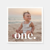 1番目の誕生日の写真 – 1 スタンダードカクテルナプキン (正面)