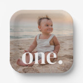 1番目の誕生日の写真 – 1 ペーパープレート (正面)