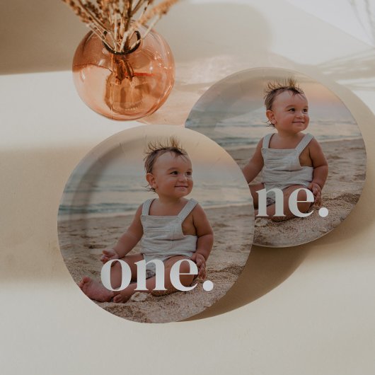1番目の誕生日の写真 – 1 ペーパープレート