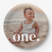 1番目の誕生日の写真 – 1 ペーパープレート (正面)