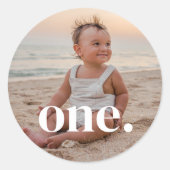 1番目の誕生日の写真 – 1 ラウンドシール (正面)