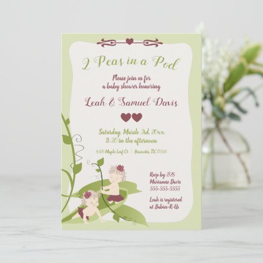 1番目の誕生日またはベビーシャワー招待状 招待状 (スタンド正面)