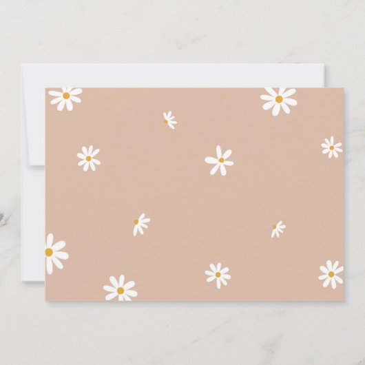 1番目の誕生日デイジーパーティーフォト招待状 招待状 (裏面)