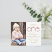 1番目の誕生日バラ金ゴールドグリッターサンキューカード 招待状 (スタンド正面)