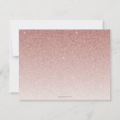 1番目の誕生日バラ金ゴールドグリッターサンキューカード 招待状 (裏面)