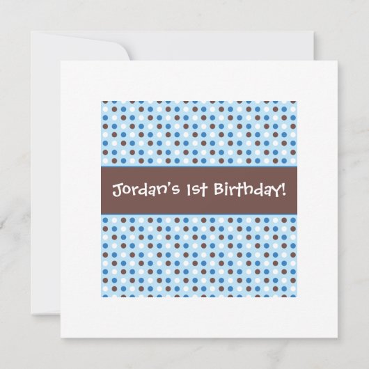 1番目の誕生日パーティーと水玉模様 招待状 (裏面)