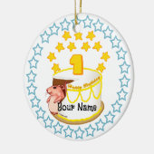 1番目の誕生日パーティーマウス誕生日オーナメント セラミックオーナメント (左)