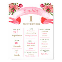 1番目の誕生日マイルストーンフローラ金ゴールドピンク