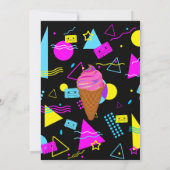 1番目の誕生日レトロカラフルキッズパーティーお祝い 招待状 (裏面)