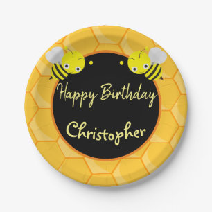 1番目の誕生日Bee Day名 ペーパープレート