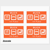 1番目の配置オレンジディアクロスヘアカーソル狩り 長方形シール (シート)