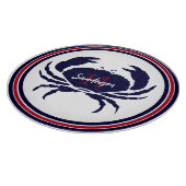 1番航海の目の赤い海軍の白蟹 カッティングボード (角)